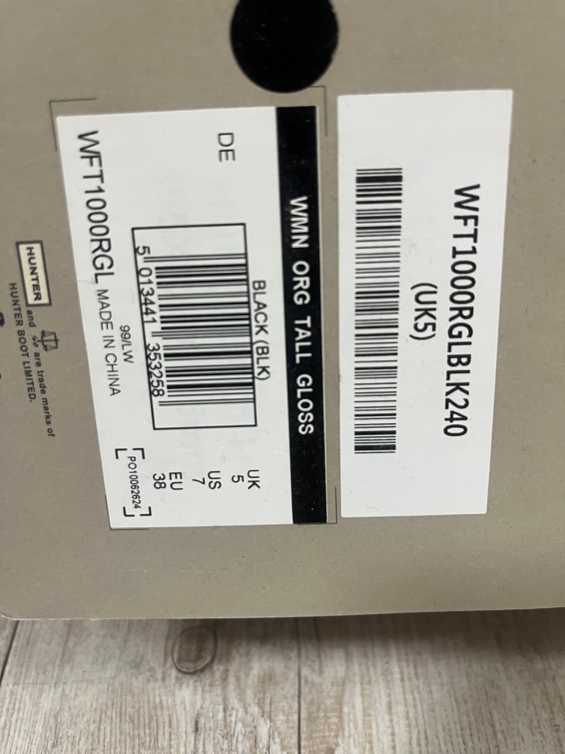 헌터 오리지널 톨 글로스 레인부츠 블랙 상품이미지5