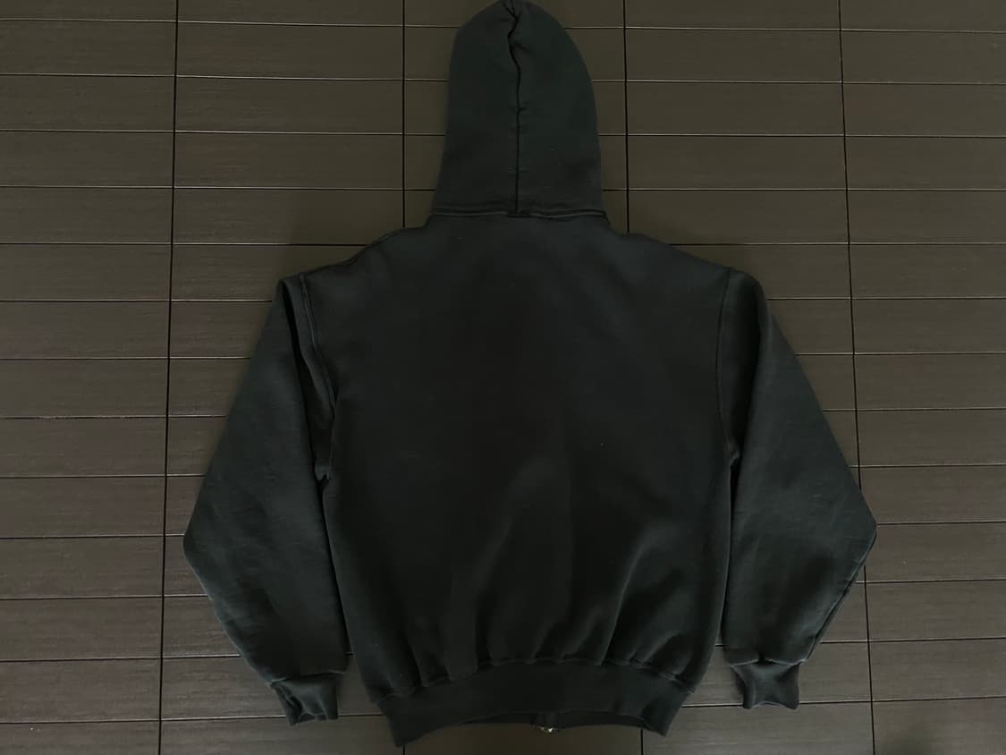 (M) 90s 빈티지 러셀 후드집업 블랙 상품이미지5