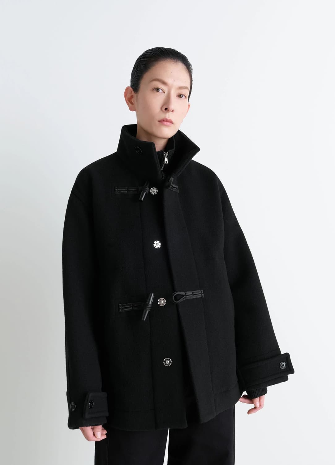 [32,34]르메르 25fw 숏 더플 코트/블랙 상품이미지4
