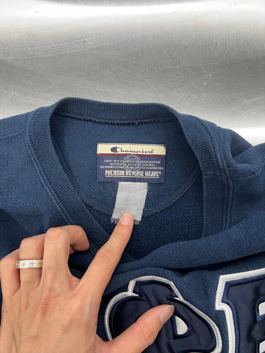 90s 챔피온 리버스위브 크루넥 스웻 셔츠 상품이미지7