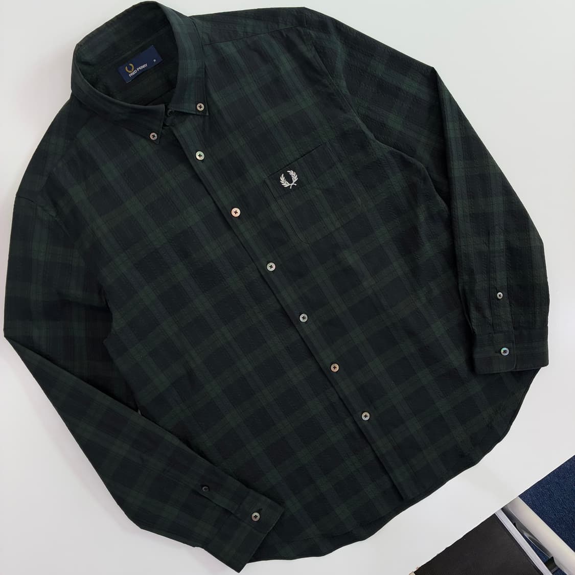 Fred Perry  프레드페리 자수 타탄체크 포켓 셔츠 상품이미지2