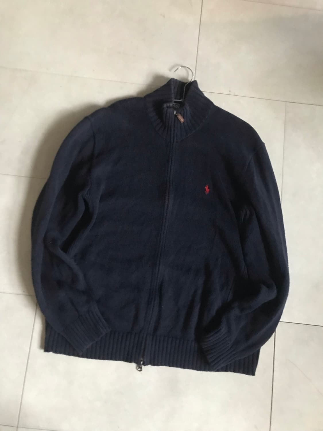 폴로 네이비 오버핏 니트집업 상품이미지8