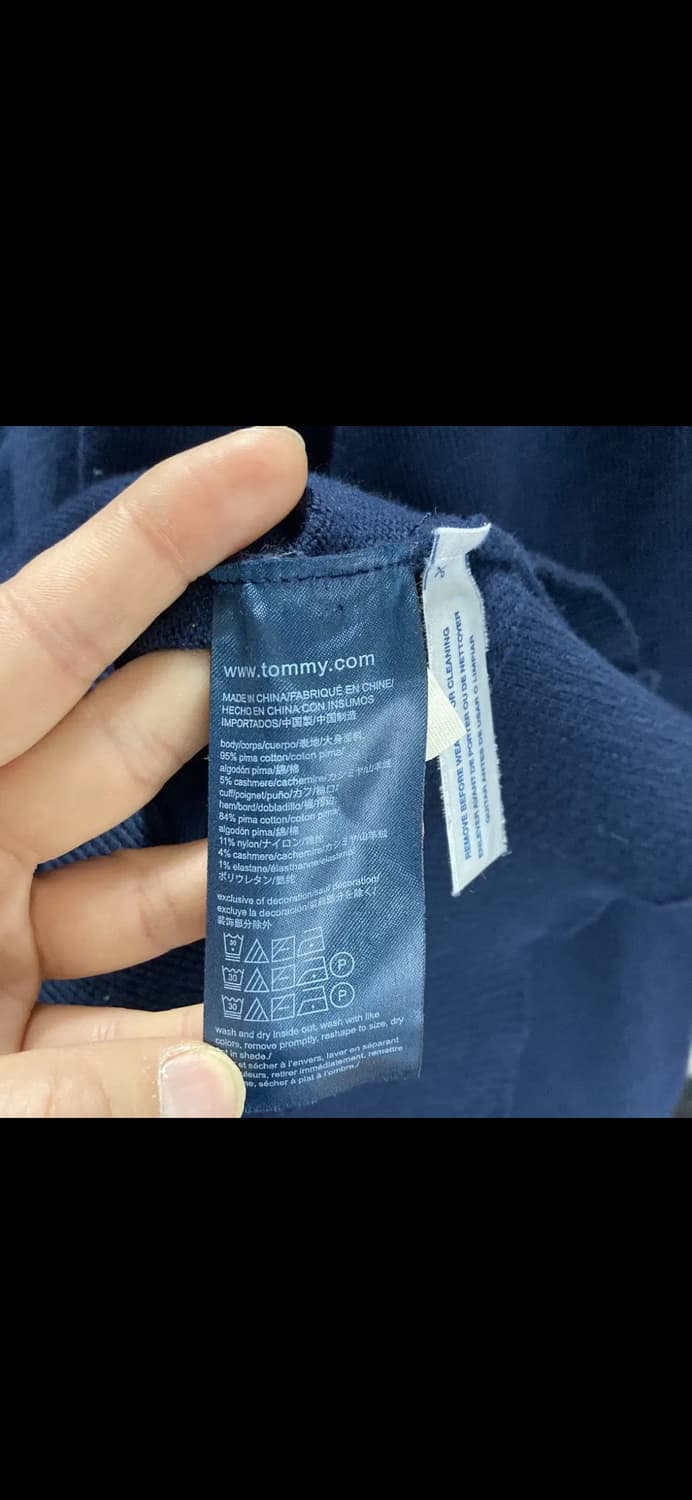 타미힐피거 남성면캐시미어니트 네이비 M 영구제 상품이미지5