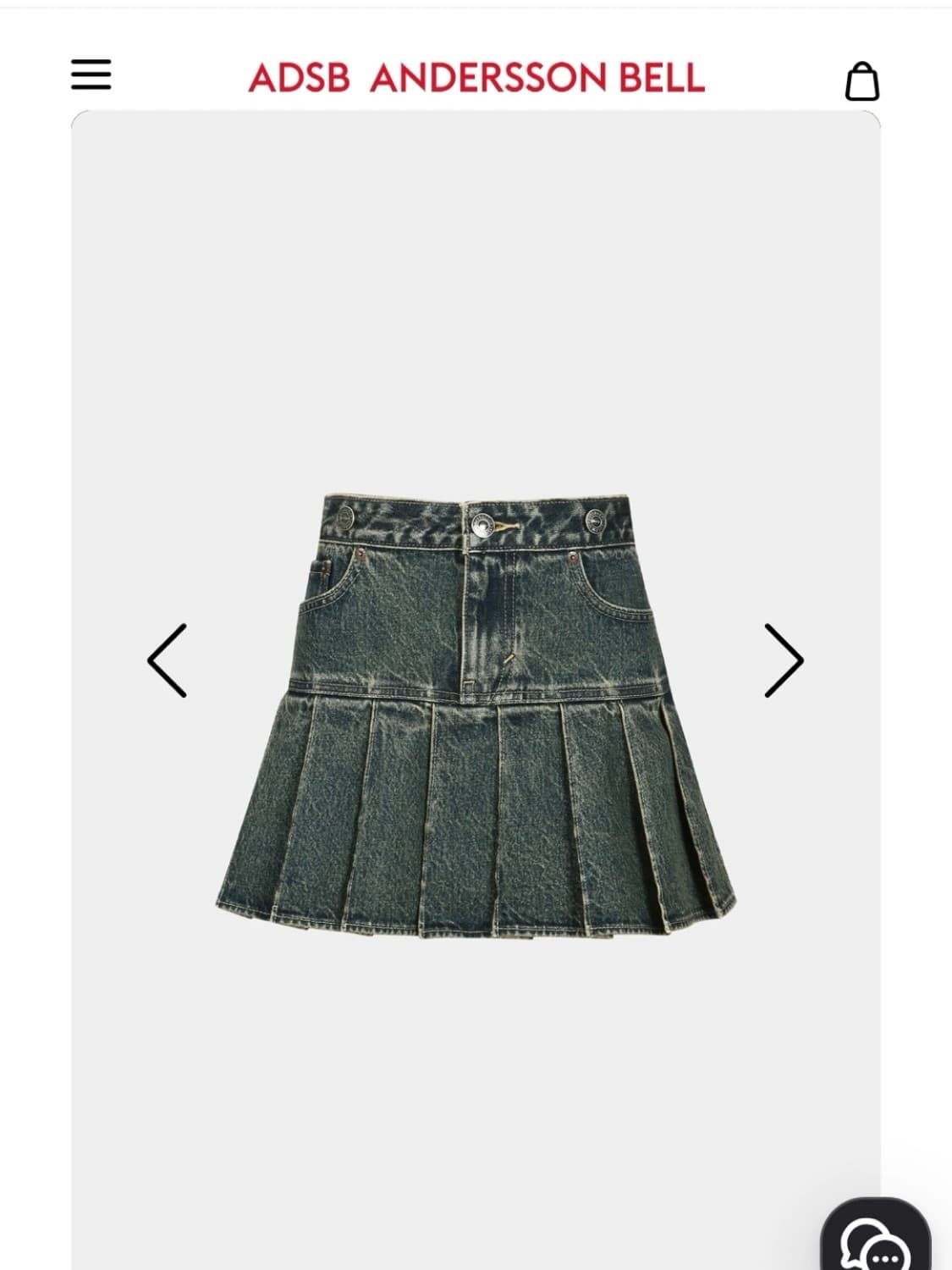 (새상품) 리바이스 X 앤더슨벨 콜라보 데님 플리츠 스커트 상품이미지1