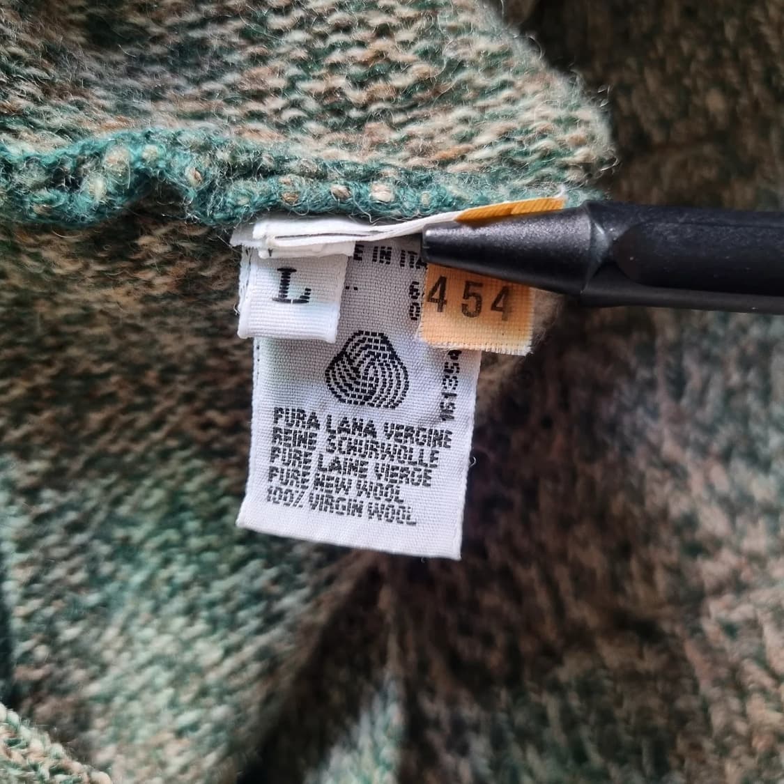 80s Italy 베네통 멀티컬러 울 가디건 L sz 상품이미지7