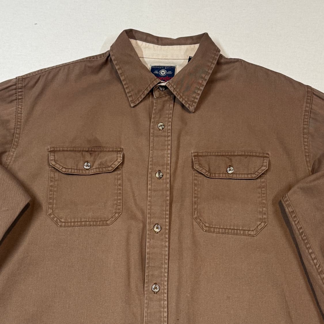 XL) Wrangler 랭글러 투포켓 워크웨어 코튼 셔츠 브라운 상품이미지4