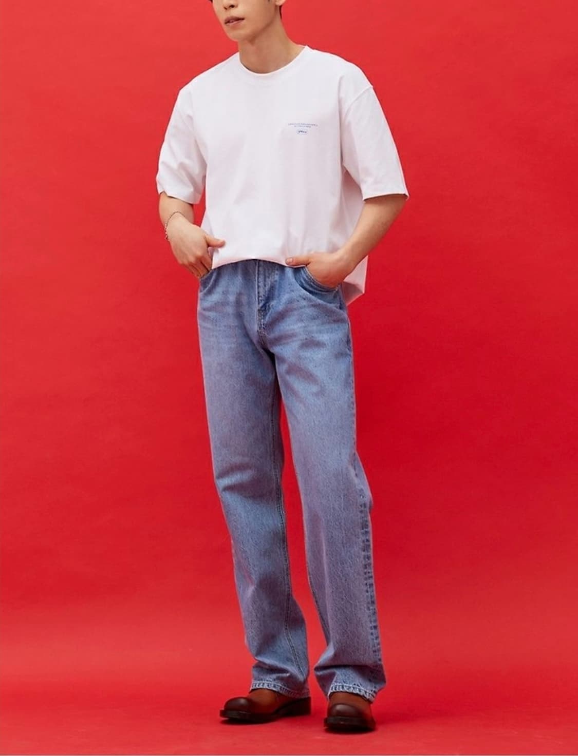 (33)PLAC 플랙 스트레이트 데님 팬츠 연청 상품이미지7