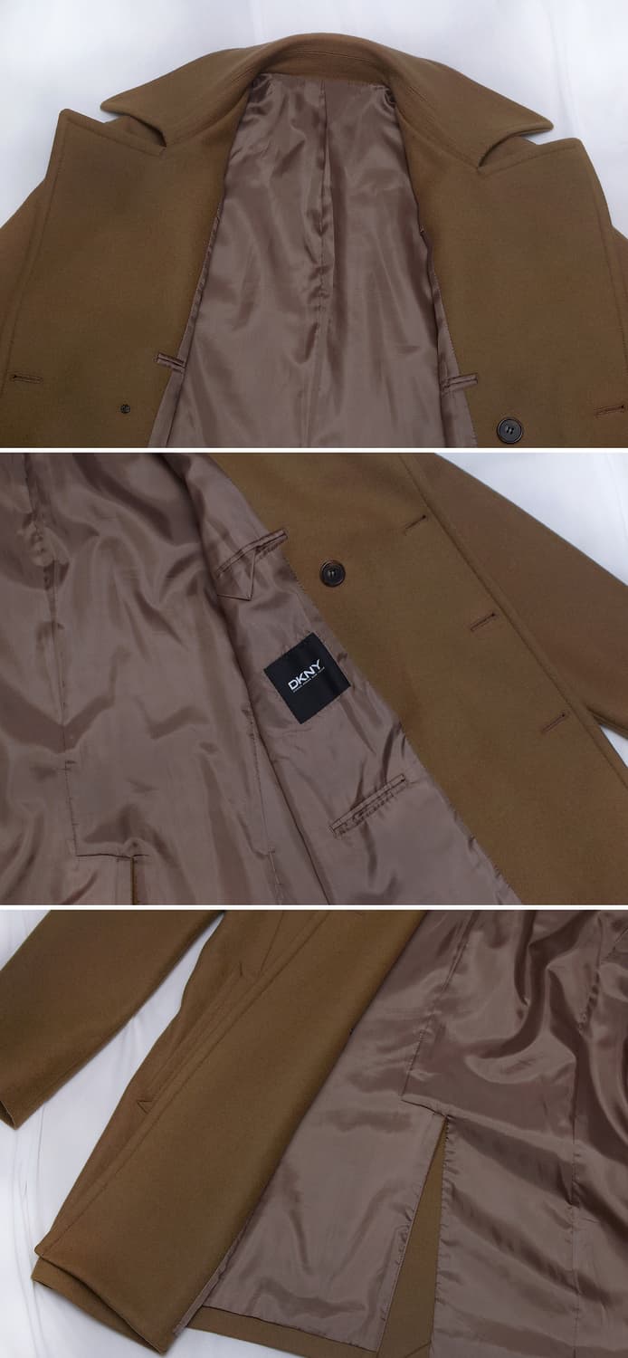 DKNY 울캐시미어 카멜 브라운 클래식 더블 코트 자켓 (100+) 상품이미지7