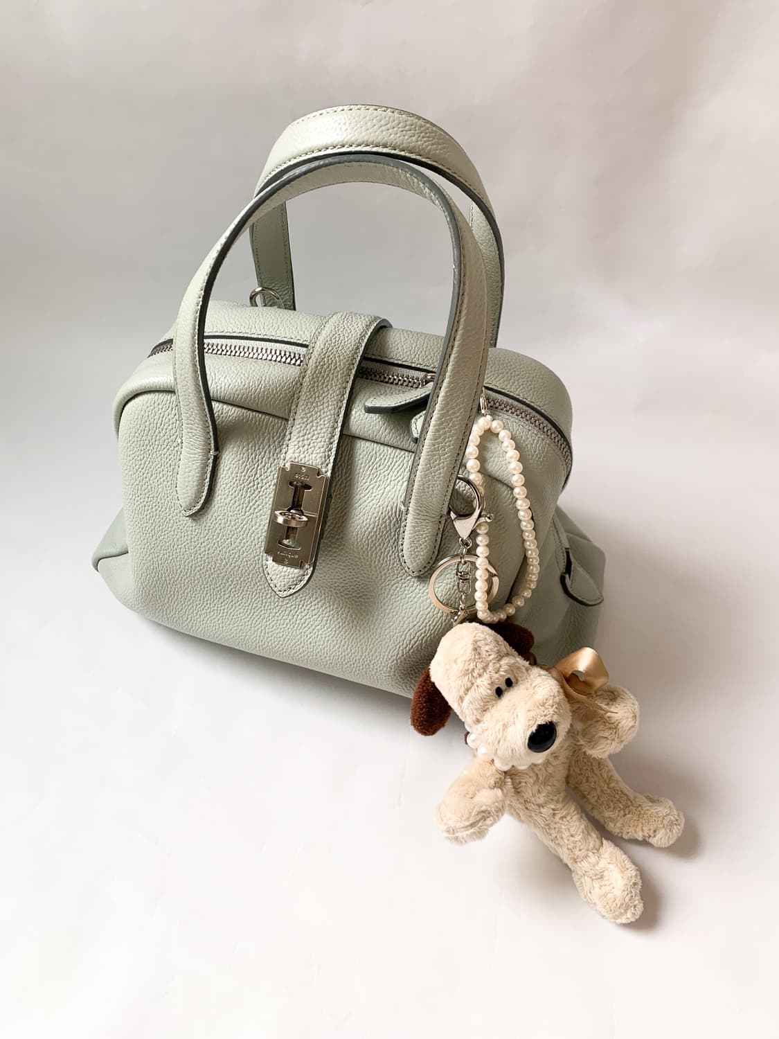 분크 스몰 토크 백 라이트 모스그린 컬러 & 키링 set 상품이미지2