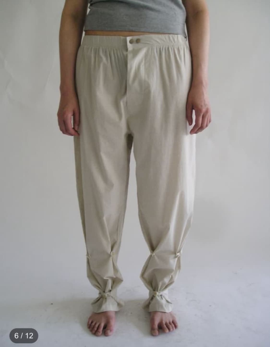 애옹쓰 eonts cotton button pants - ivory 상품이미지1