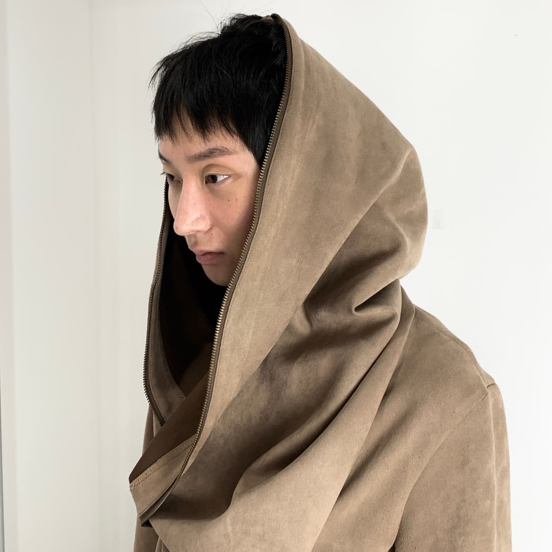 토네이도 마트 빅 후드 풀 집업 비대칭 드레이프 자켓 상품이미지5