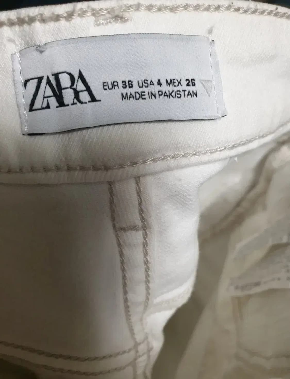 자라 하이웨이스트 밑단롤업 오가닉코튼 화이트진 (27) 상품이미지4