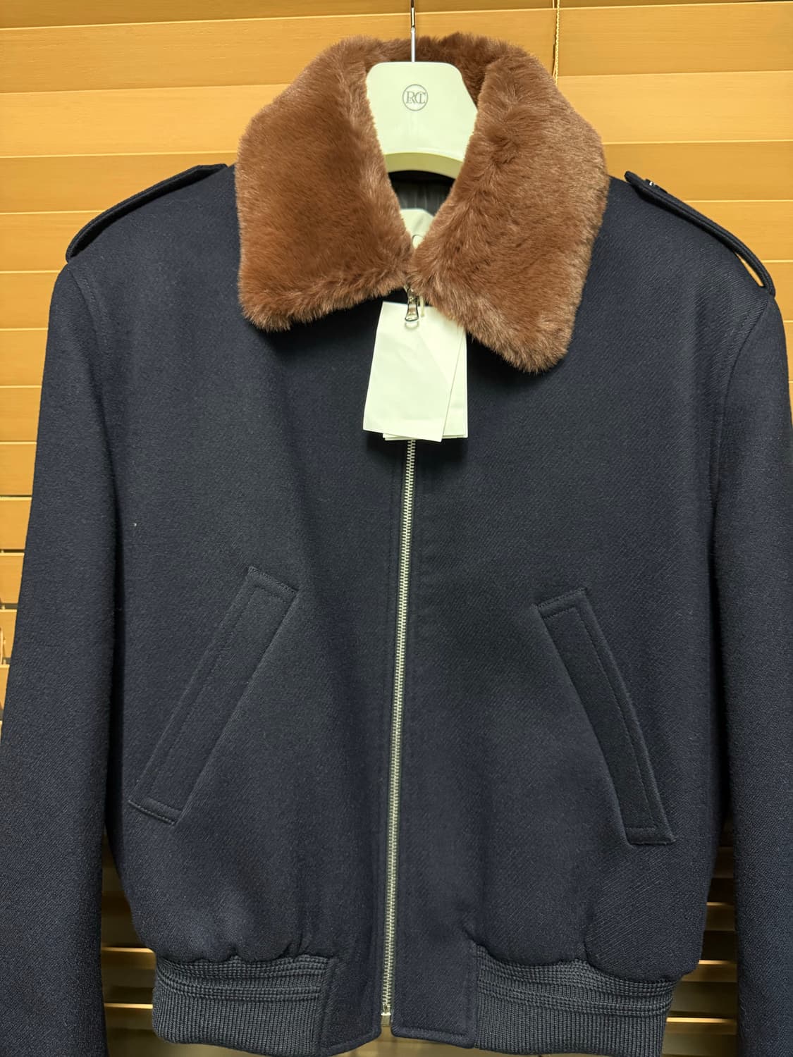 [새상품] 24FW 렉토 에폴렛 디테일 버진울 자켓 점퍼 다크 네이비 상품이미지1