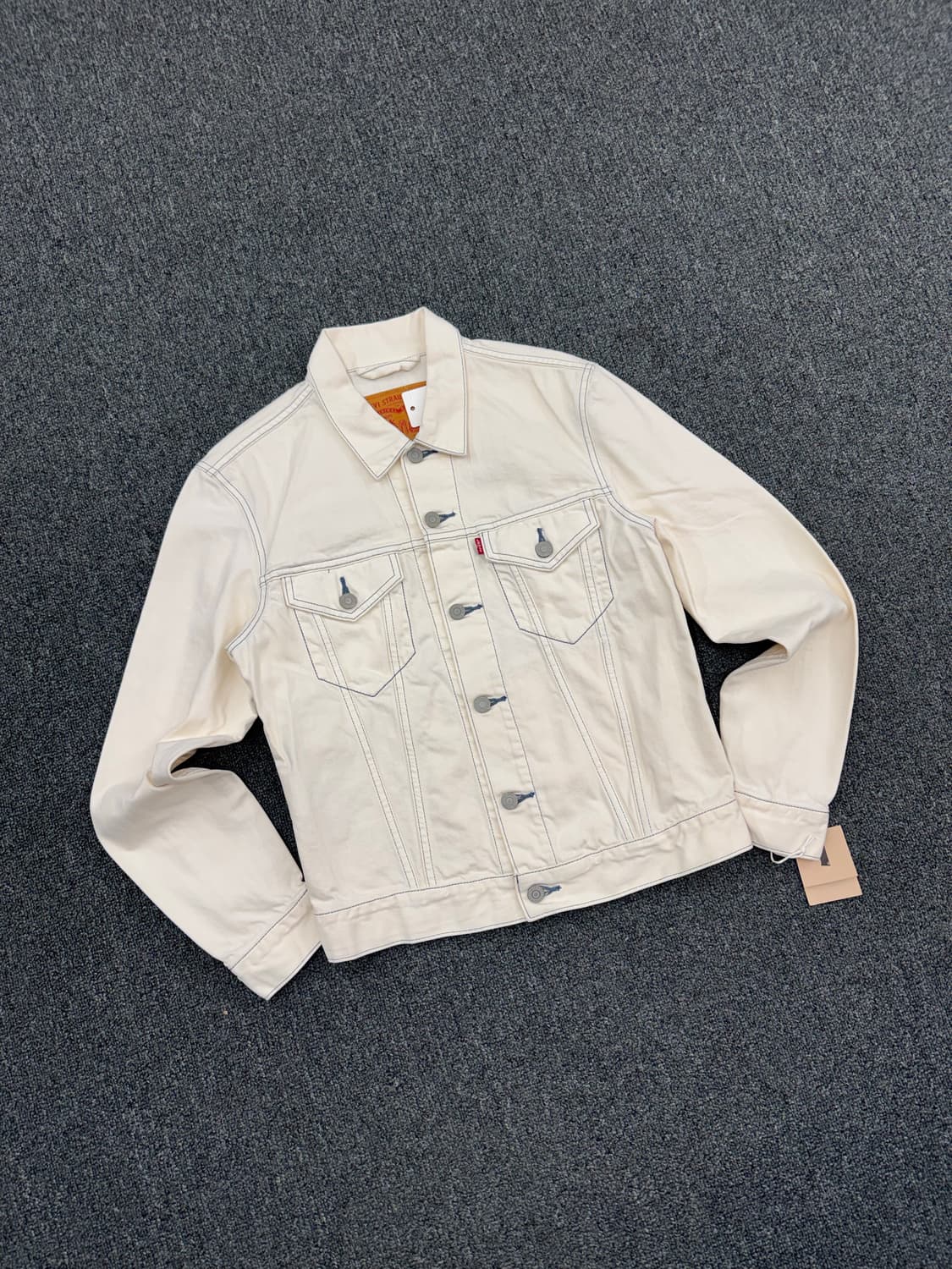 S)리바이스 빈티지 등판 독수리 자수 화이트 트러커 자켓 상품이미지6