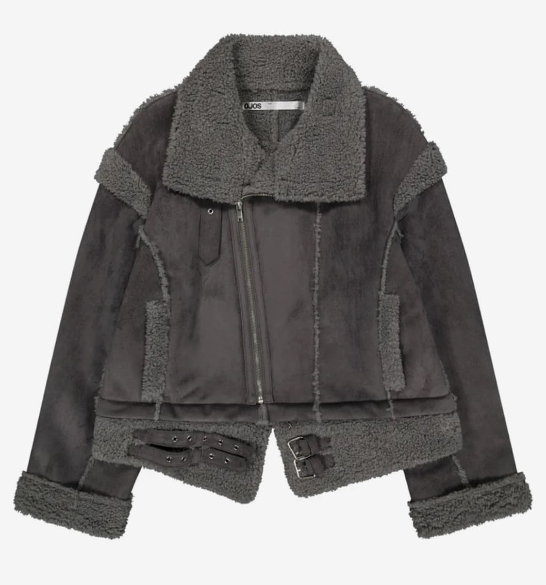 오호스 Detachable Fur Shearling Jacket 차콜 상품이미지1