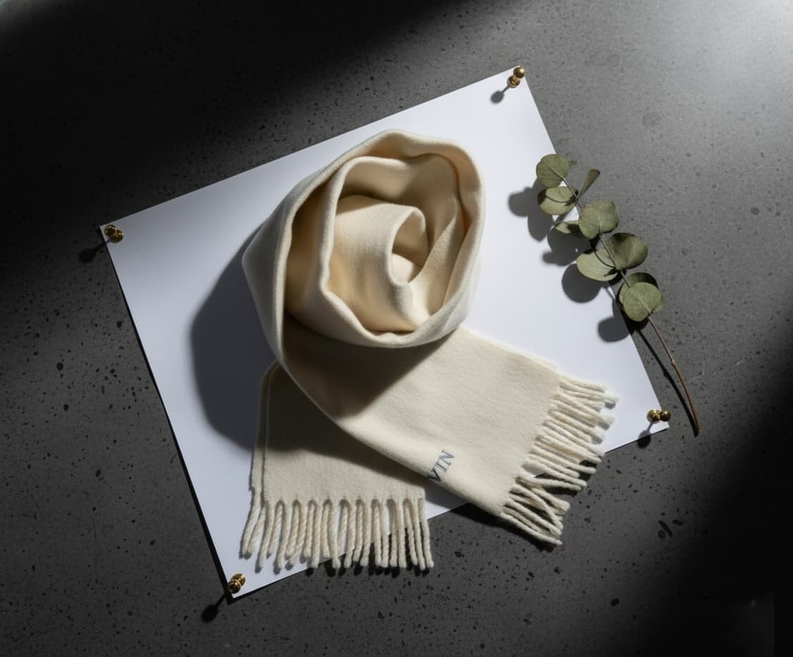 LANVIN 랑방 아이보리 램스울 머플러 상품이미지1