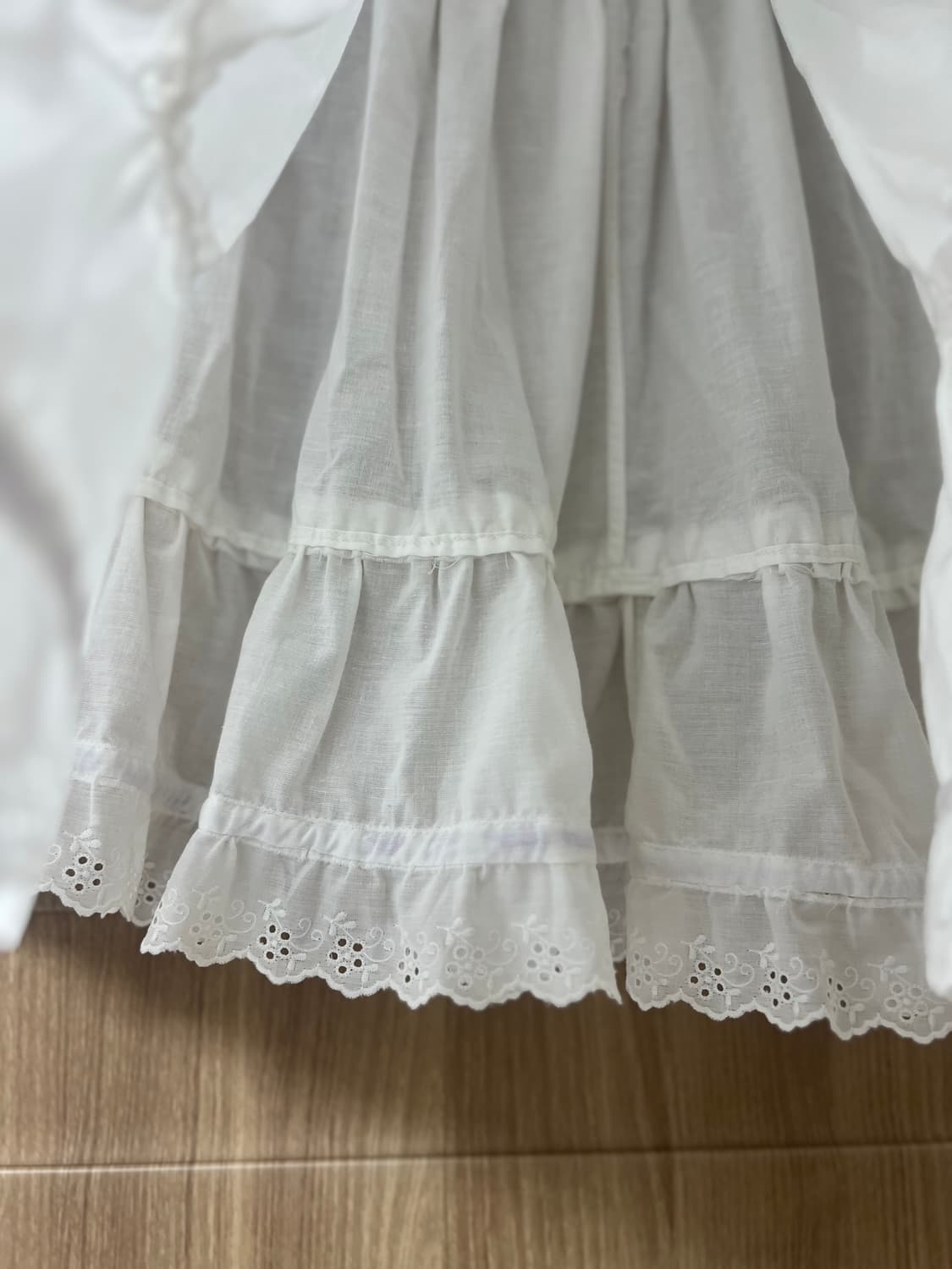 빈티지 화이트 연보라 리본 속치마 스커트 상품이미지4