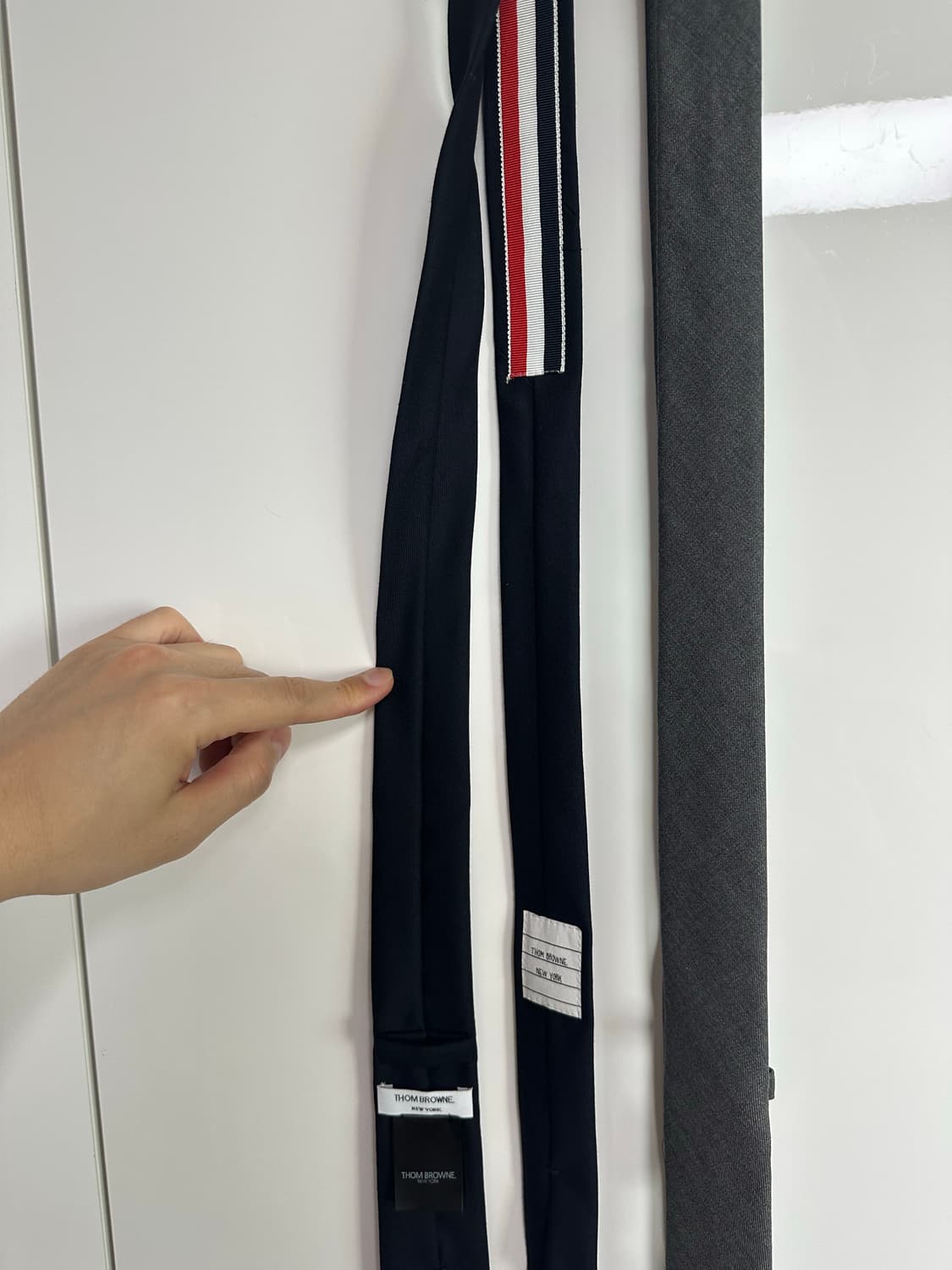 톰브라운 120수 트윌 넥타이 그레이, 네이비 상품이미지2