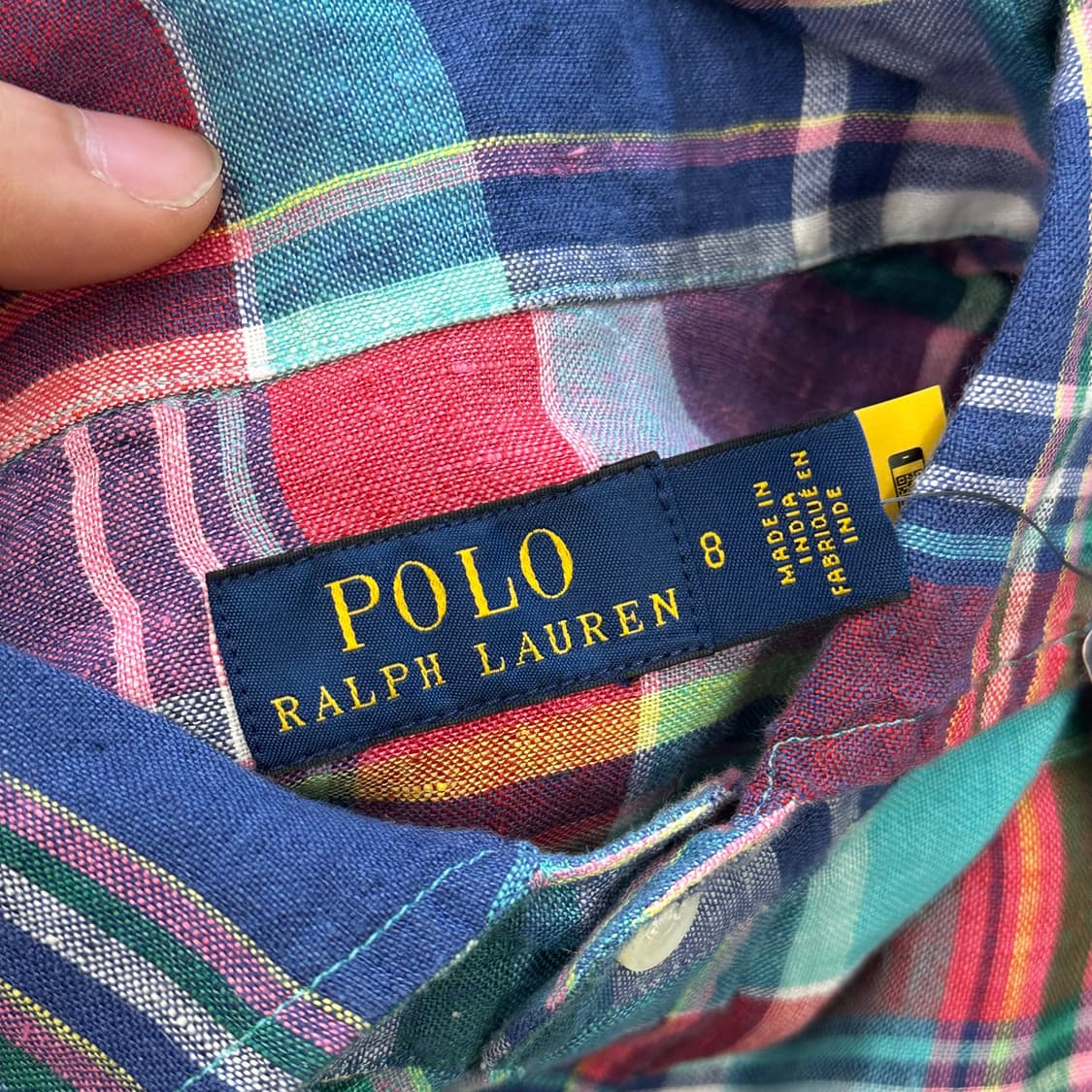 8 새상품 폴로랄프로렌 체크 린넨 원피스 상품이미지4