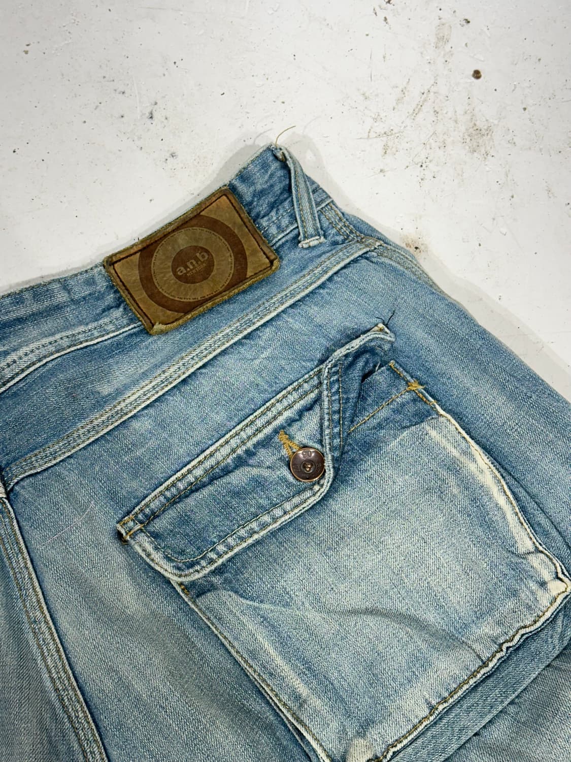 A.N.B 대장급 유틸리티 멀티 포켓 데님 와이드 카고 팬츠 청바지  상품이미지6