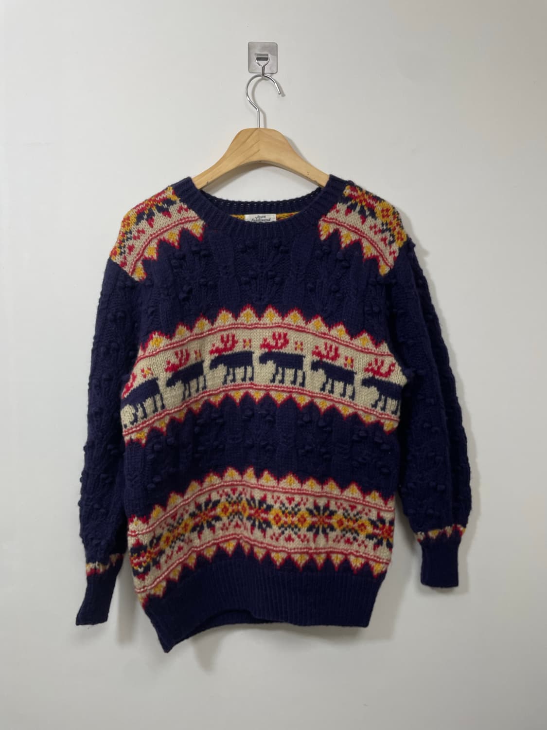 일본 빈티지 노르딕 디테일 헤비 니트 L - K44 상품이미지1