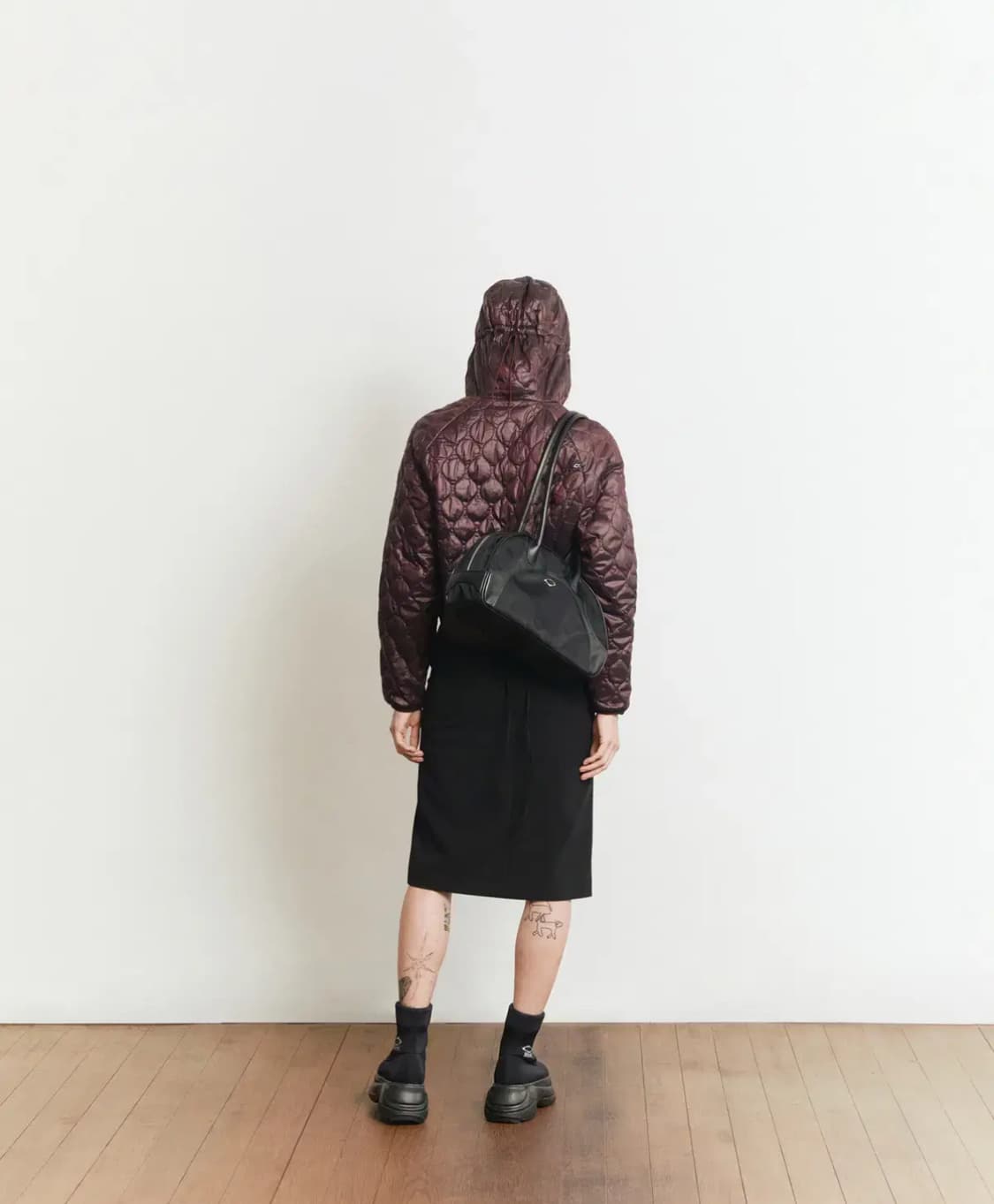 미스치프 경량패딩 롬버스 퀼티드 자켓 퍼플 상품이미지4