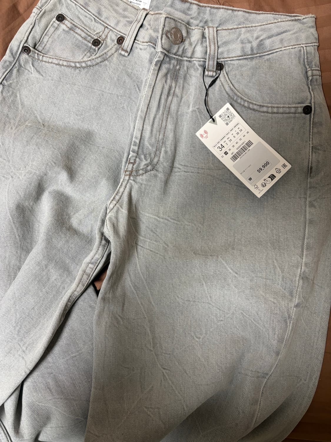 zara 자라 미드라이드 커브드 워싱 데님진 상품이미지2