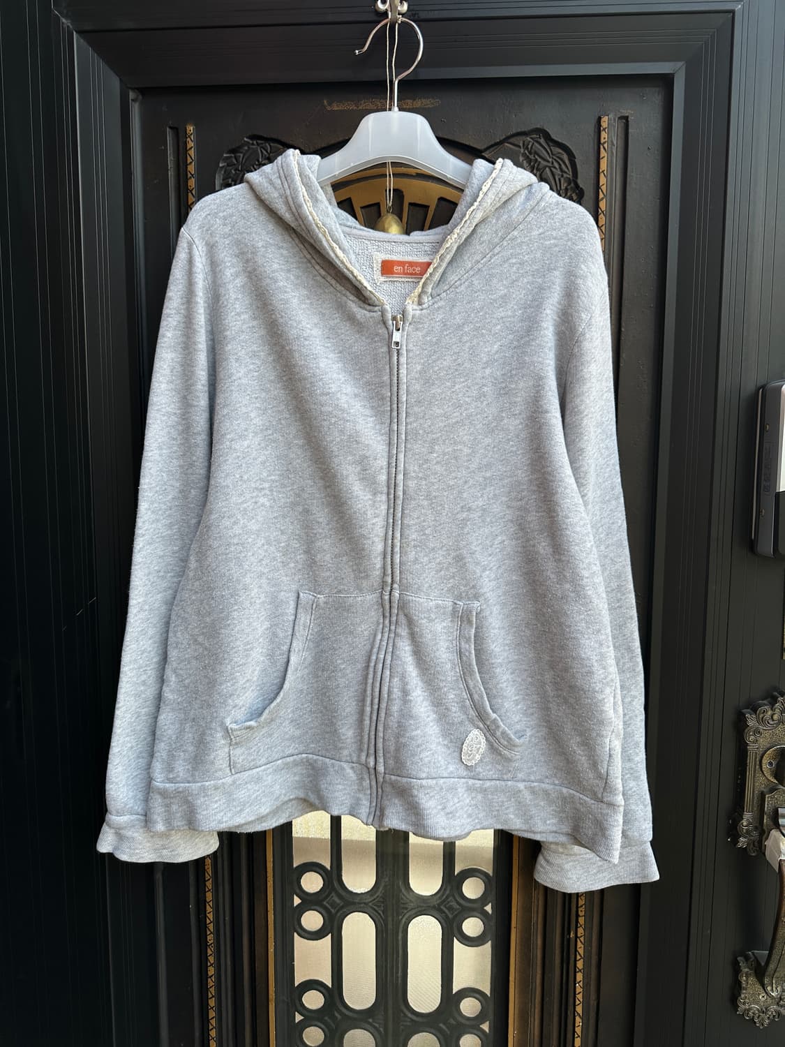 en face lace hoody zipup 상품이미지3