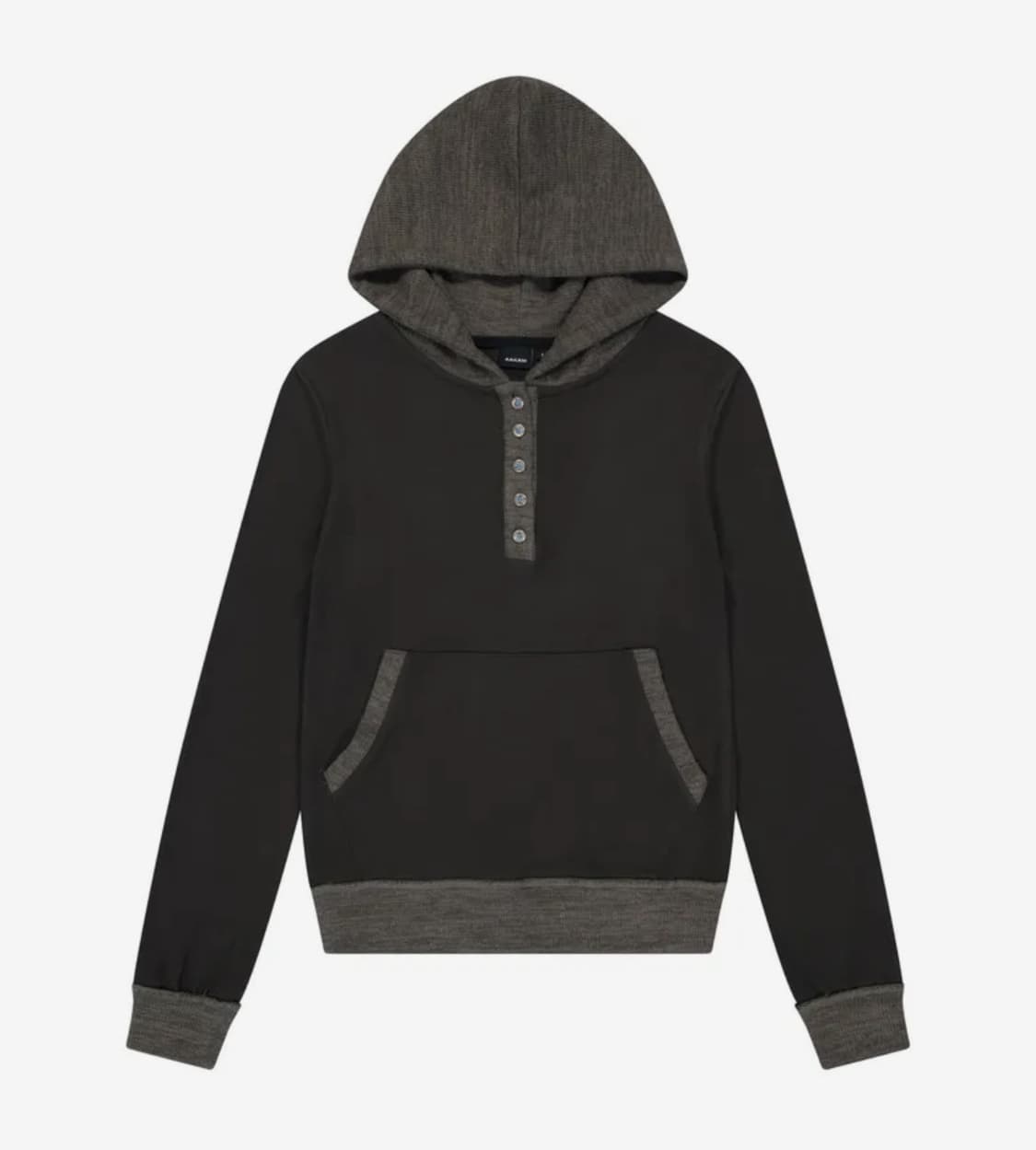 아캄 Contrast Logo Button Hoodie 후디 브라운 상품이미지1