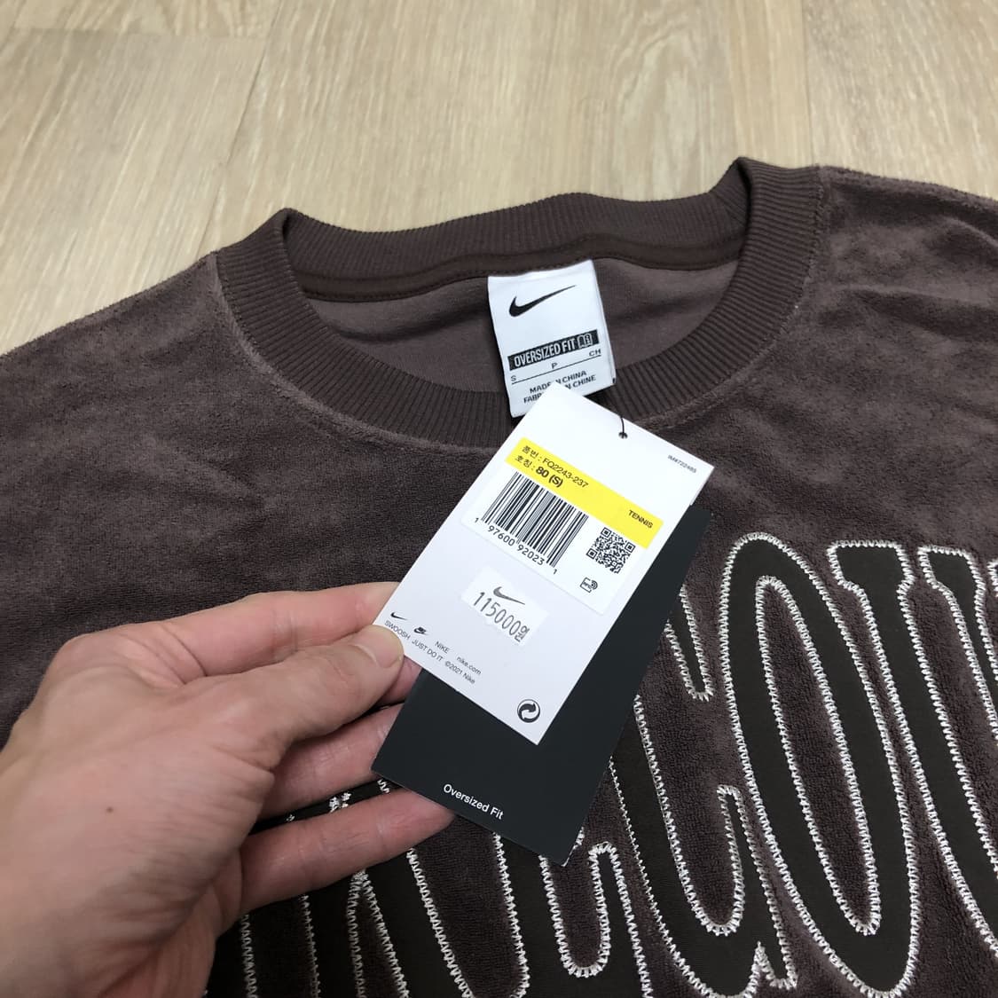 (우먼스 S) 새상품 나이키 NIKE 코트 헤리티지 오버 사이즈 크루넥  상품이미지5