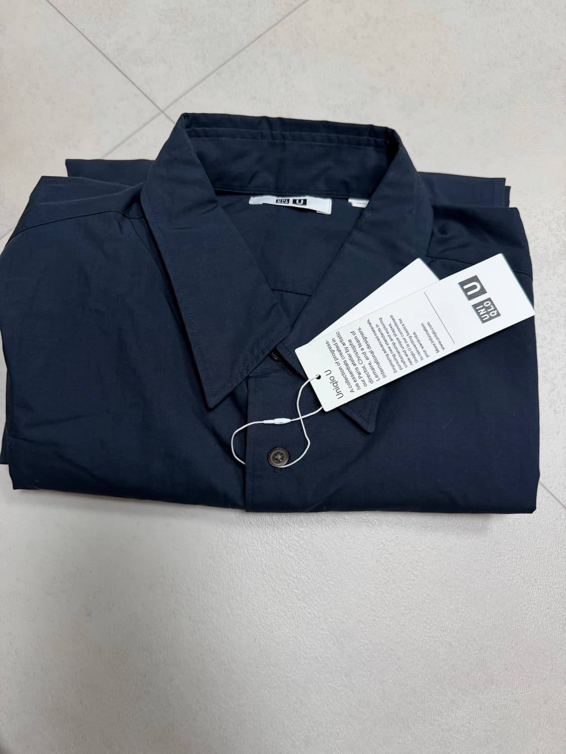 유니클로 코튼100 셔츠 네이비 XL 새상품 상품이미지2