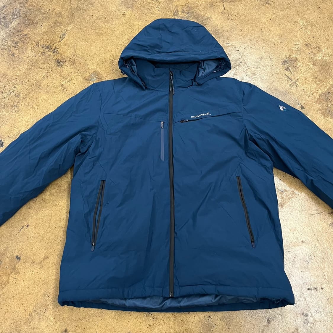 [정품/110] 몽벨 블루 후드 바람막이 자켓 b18 상품이미지3