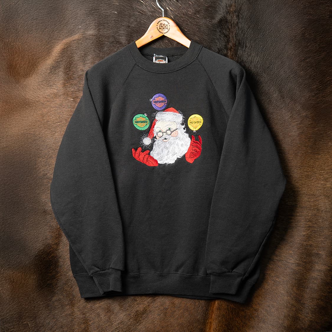 [XL] 90s 할리데이비슨 x 헤인즈 50/50 스웻셔츠 블랙  상품이미지1