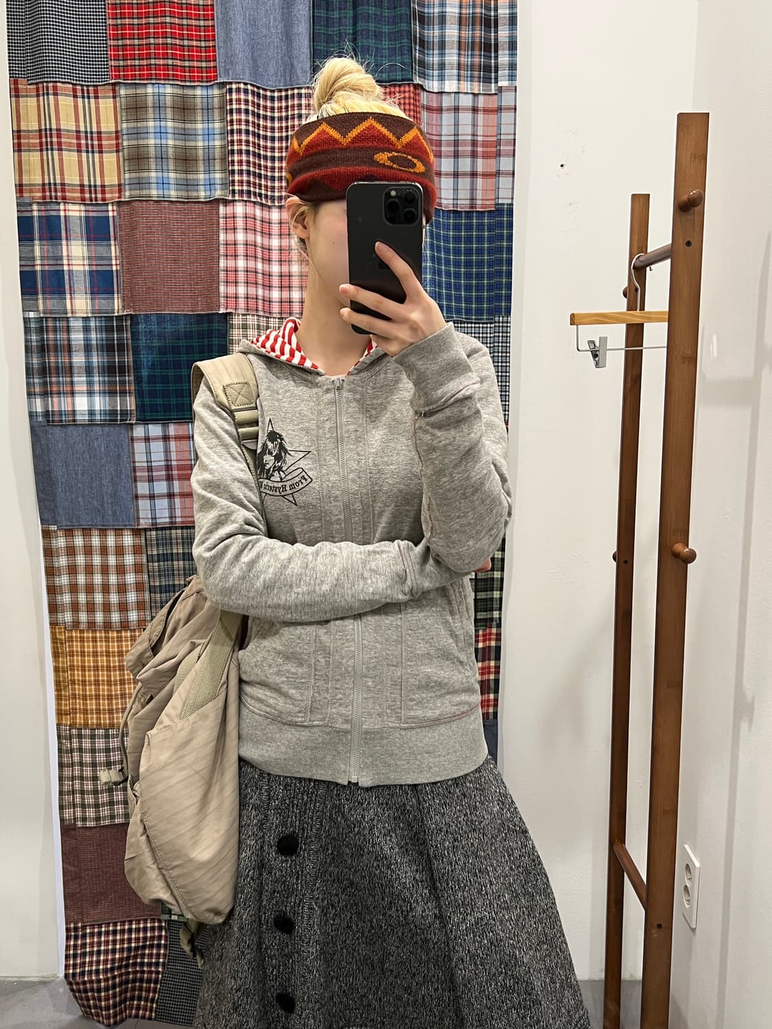 히스테릭글래머 히스걸 그레이 후드집업 상품이미지3