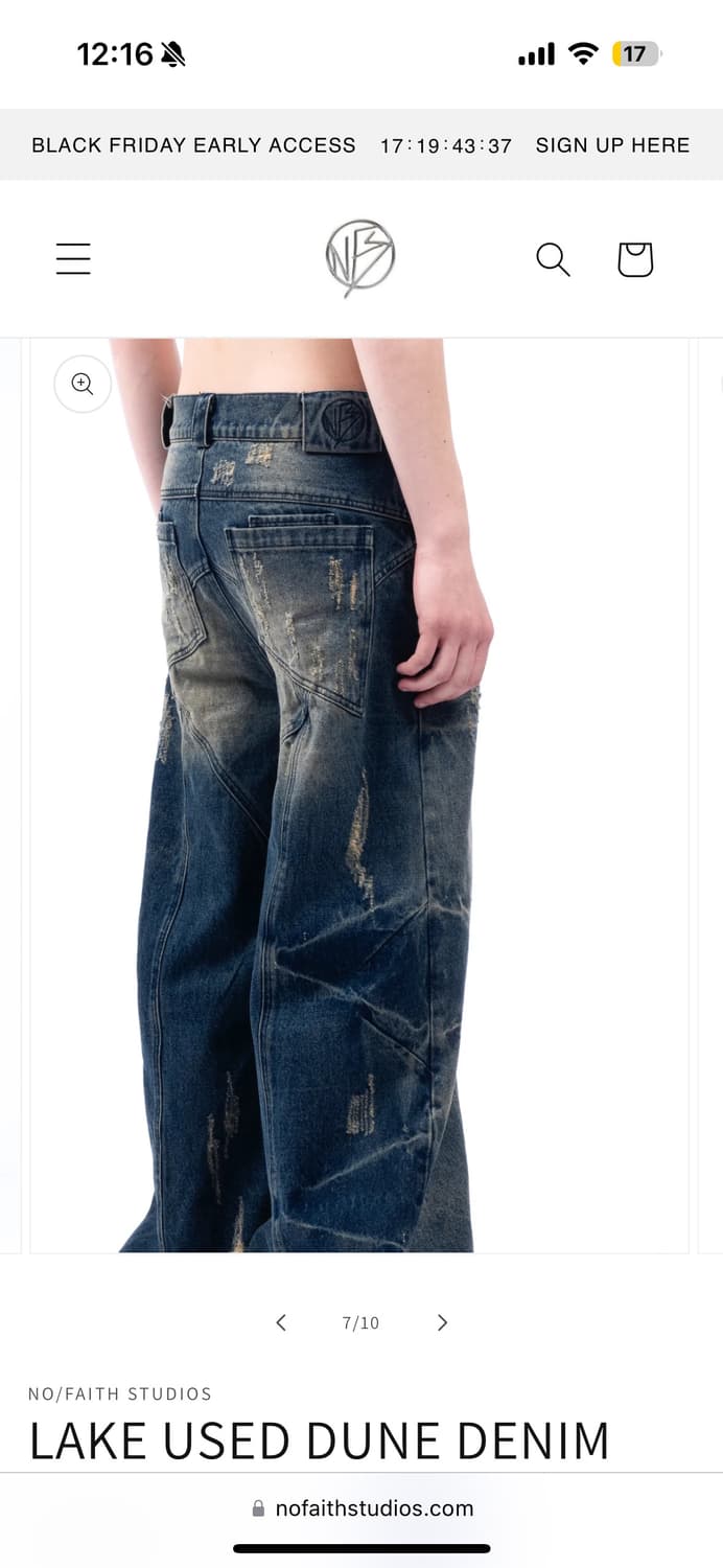 Nofaithstudios lake used dune denim M 상품이미지6