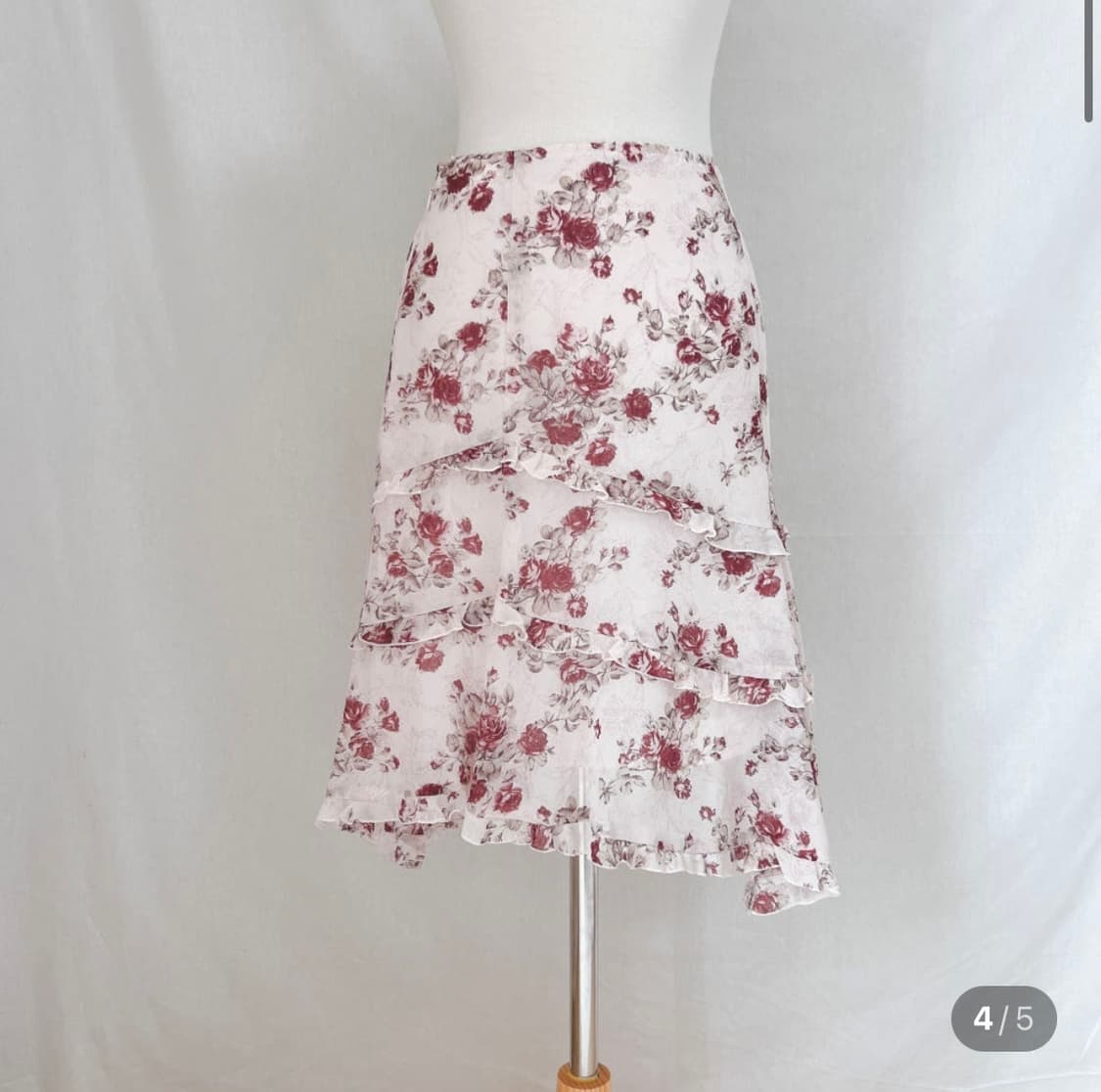 레스트로즈 핑크 로즈 미디 스커트 상품이미지1