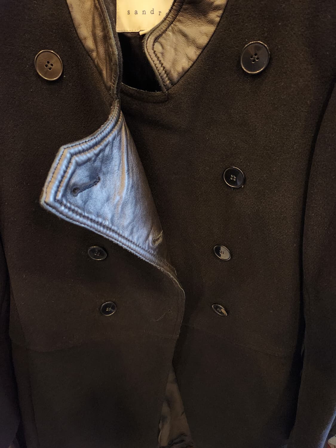 산드로 블랙 더블 코트 상품이미지8