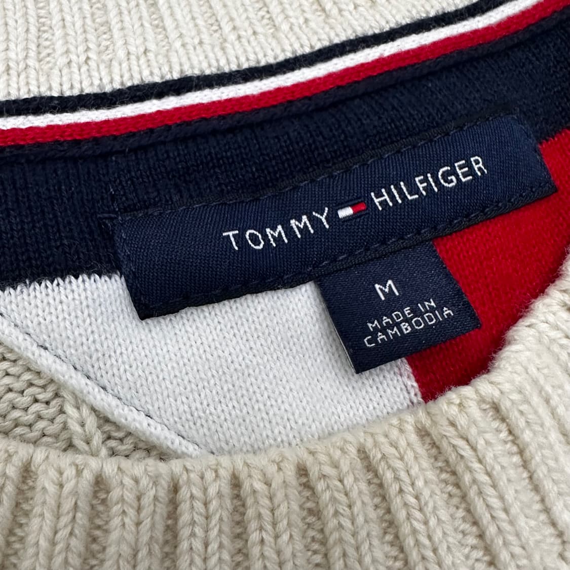 타미힐피거 꽈배기 케이블 니트 아이보리 M 상품이미지4