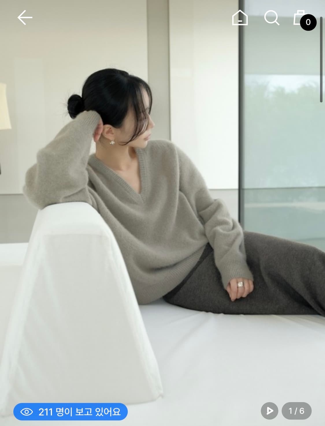 하우투러브미 하딘 폭스30 홀가먼트 브이넥 니트[mute gray] 상품이미지1