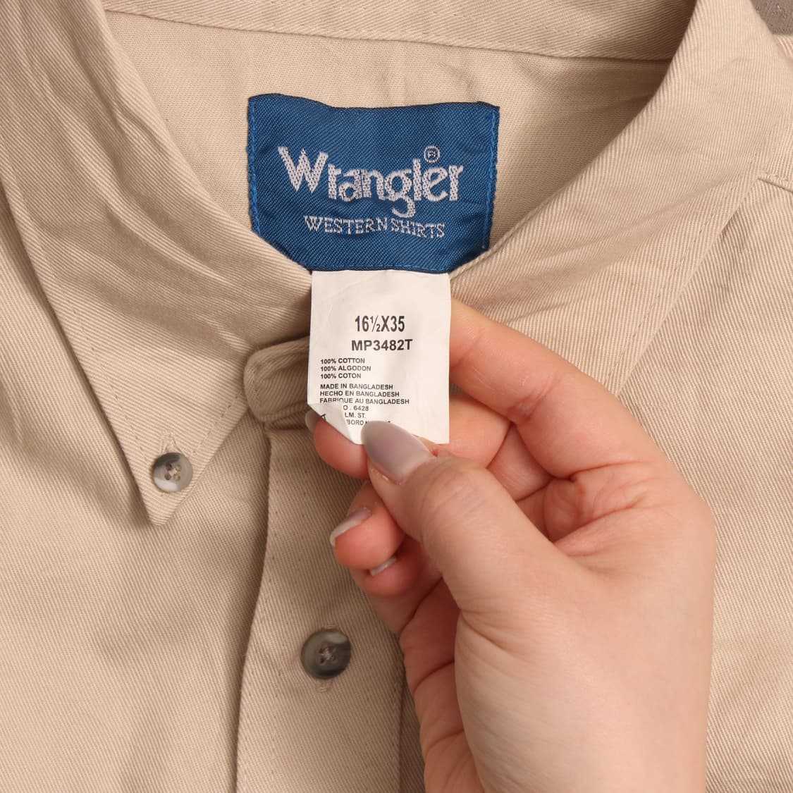 랭글러 헤비코튼 베이지 워크셔츠 A1593 상품이미지4