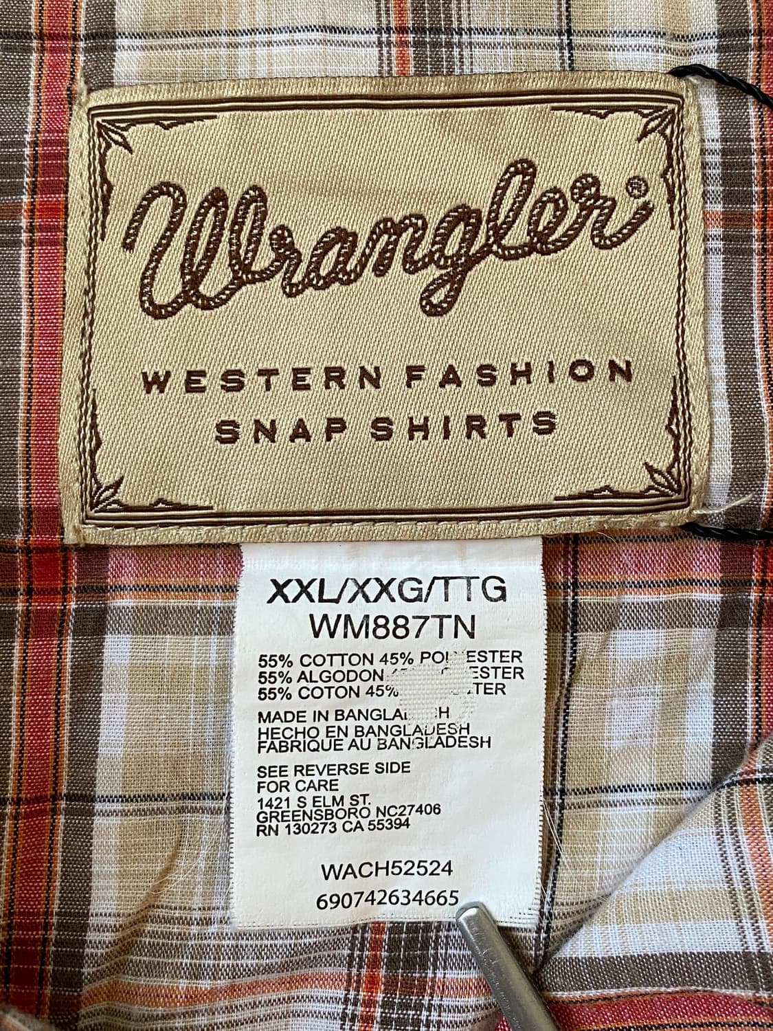 랭글러 체크 셔츠 (Man 2XL) AB1339  상품이미지6