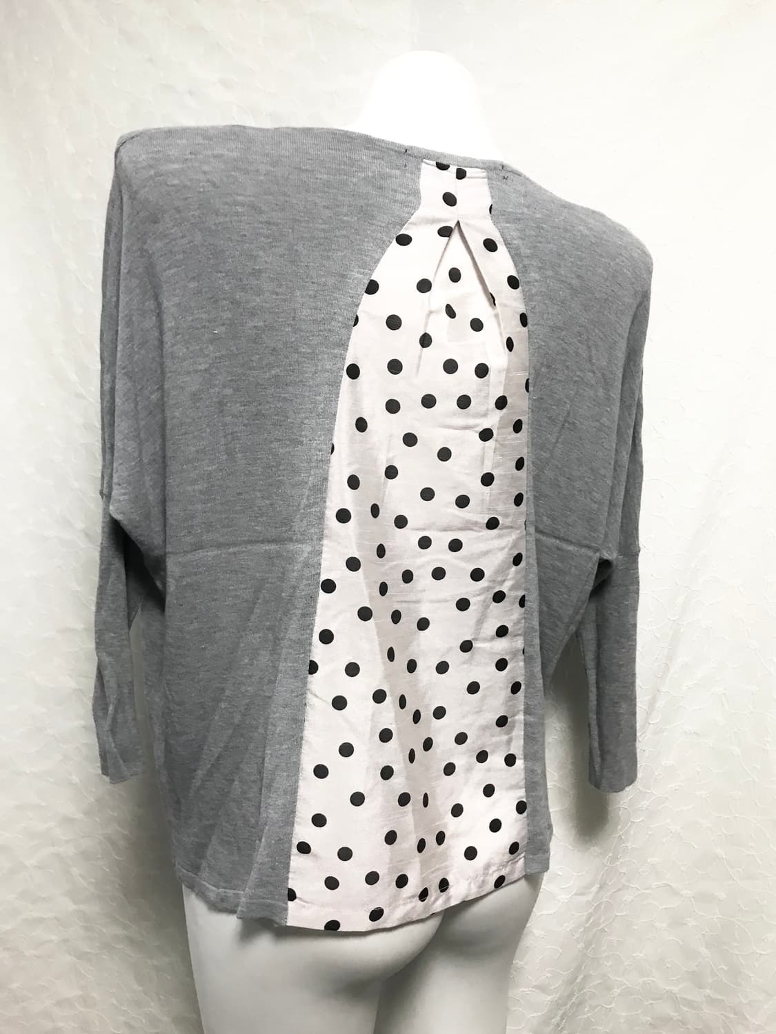 빈티지 너드 모리 도트 가오리핏 니트 롱슬리브 탑 상품이미지4