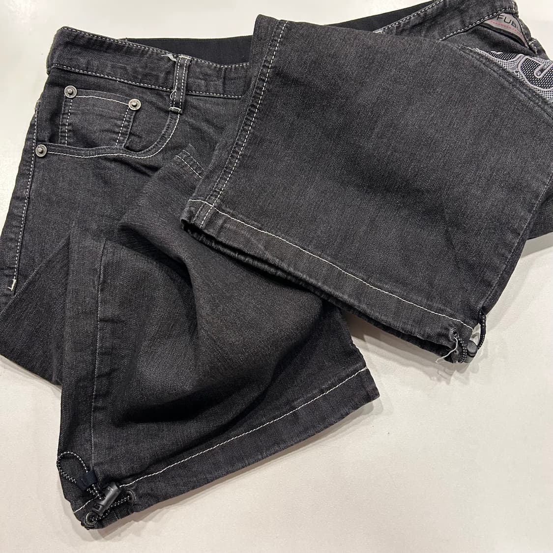 FUBU 후부 7부 빈티지 블랙 데님 반바지 B89 상품이미지7