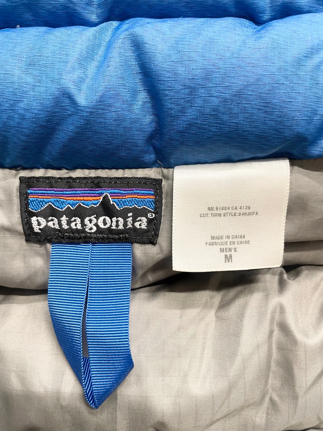 [M] 파타고니아 빈티지 패커블 구스다운 베스트 블루 상품이미지3