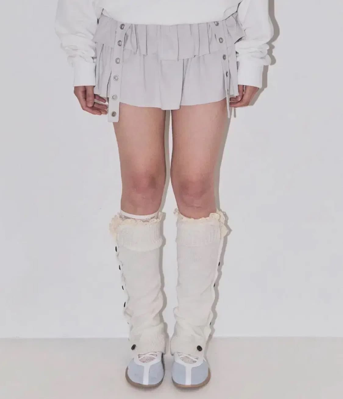 일리고 캉캉 레이어드 립 스커트 라이트 그레이 상품이미지1