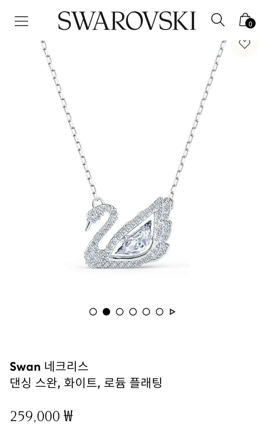 새제품)스와로브스키 댄싱 스완 목걸이 정품 상품이미지2