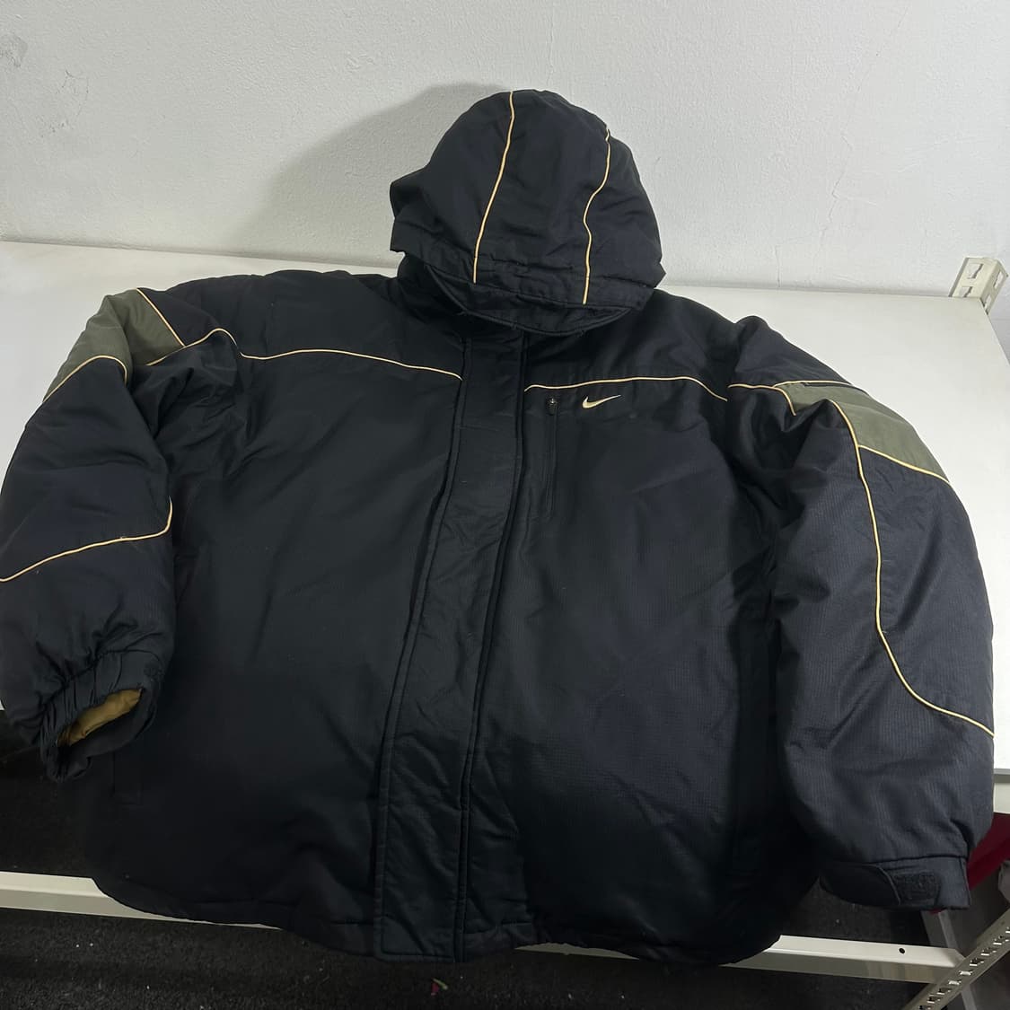 XL 나이키 블랙 덕다운 립스탑 패딩점퍼 상품이미지2