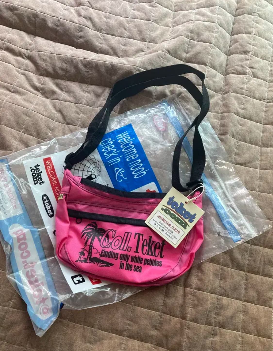 테켓 크로스백 핑크 상품이미지2