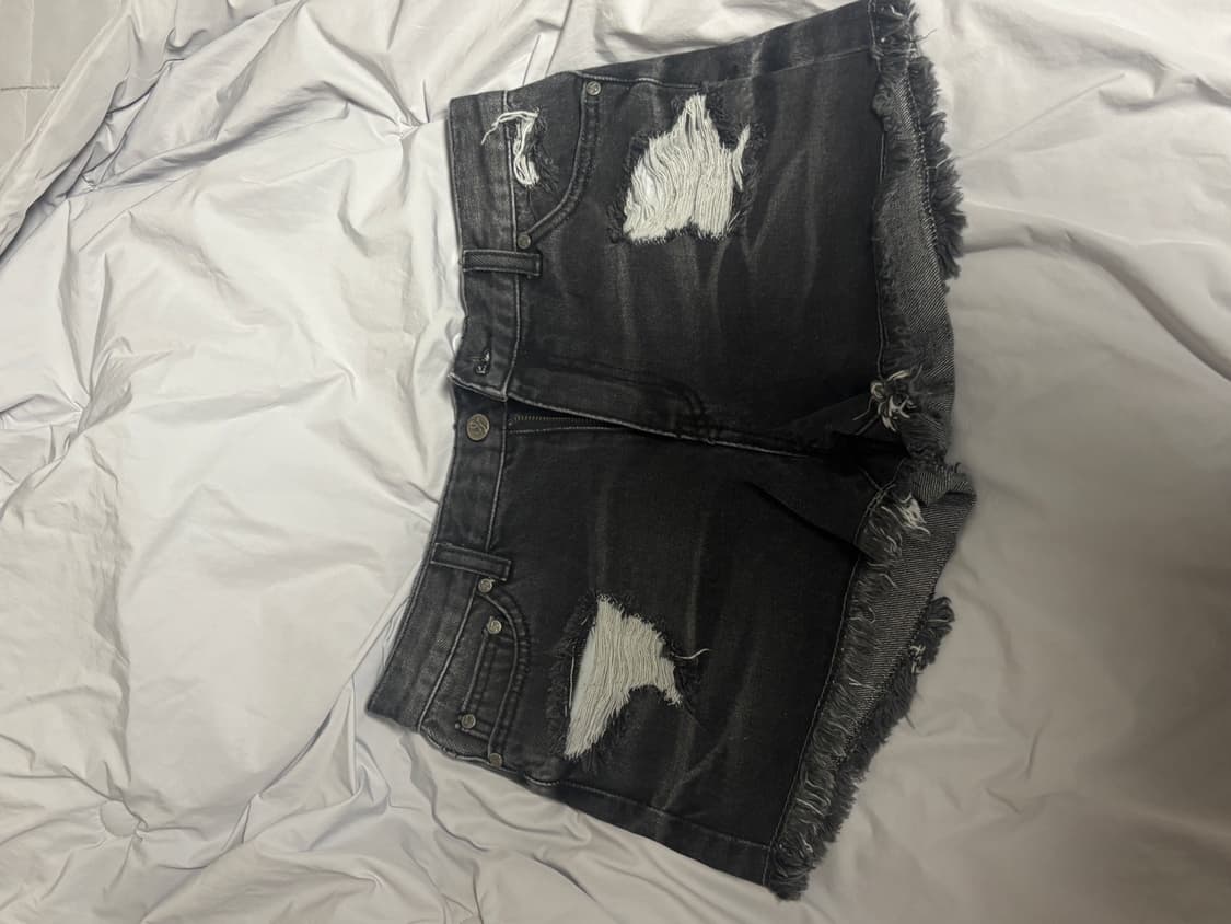 시너진 캣워싱 데미지 데님 쇼츠 L 상품이미지2