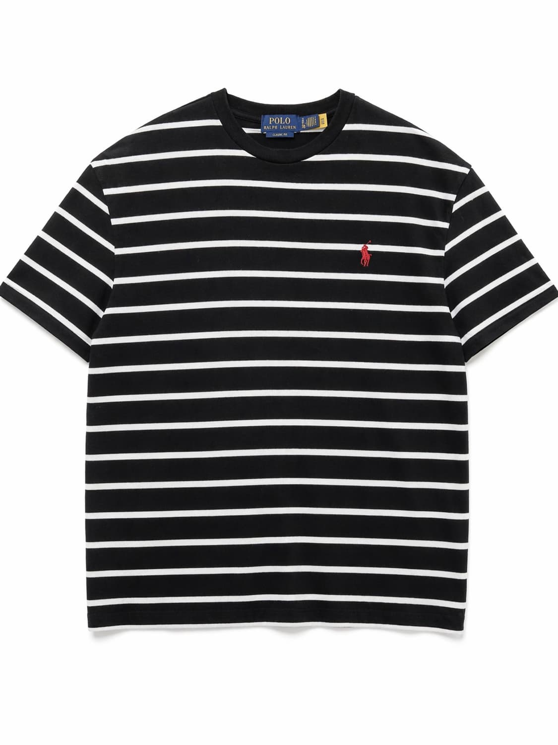 폴로 랄프로렌 스트라이프 반팔티 블랙 S 상품이미지1